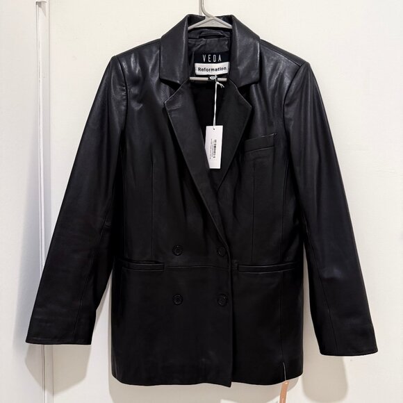 Reformation Veda Dalia Relaxed Leather Blazer - Picture 2 of 6